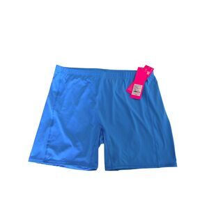 NWT Lilly Pulitzer Luxletic Frida Scallop   Shorts Size M Blue UPF 50+